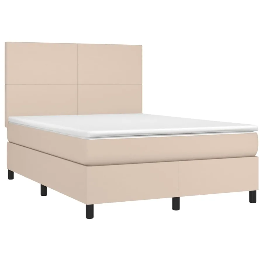 Sommier à lattes de lit avec matelas Cappuccino 140x190 cm - 3