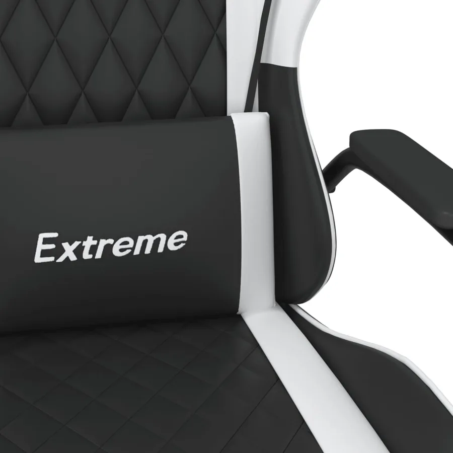 Chaise de jeu de massage Noir et blanc Similicuir - 11