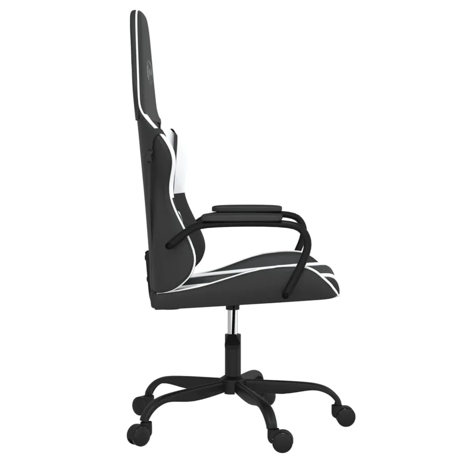Chaise de jeu de massage Noir et blanc Similicuir - 4