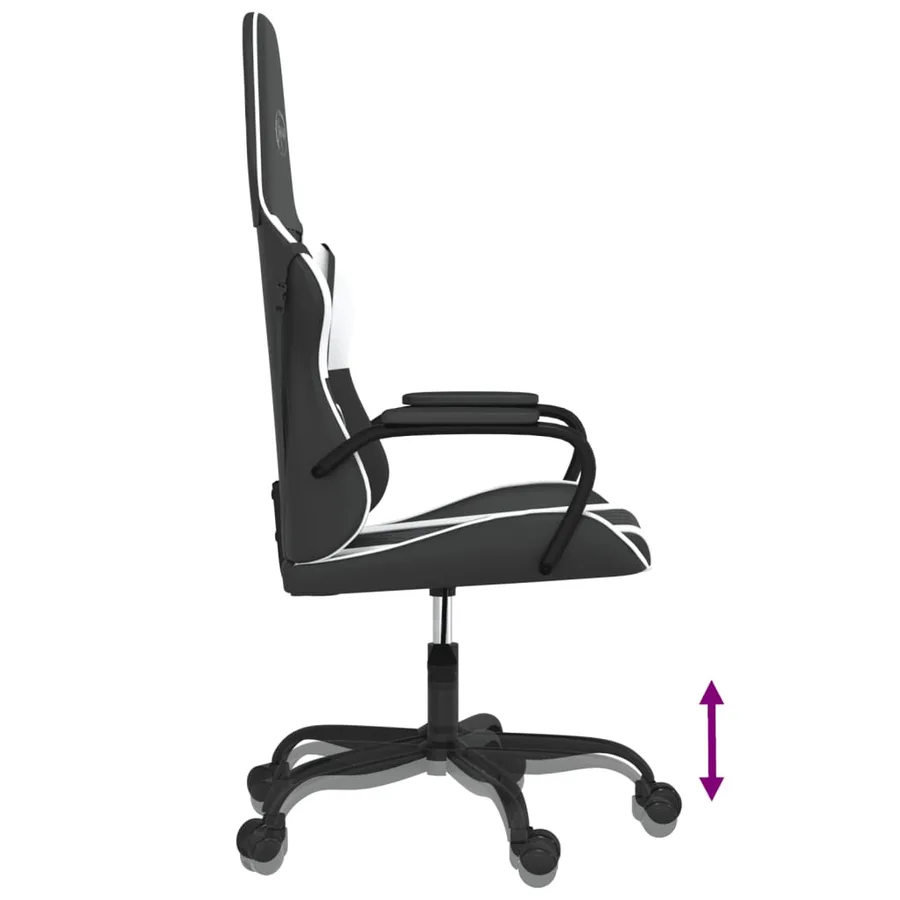 Chaise de jeu de massage Noir et blanc Similicuir - 6