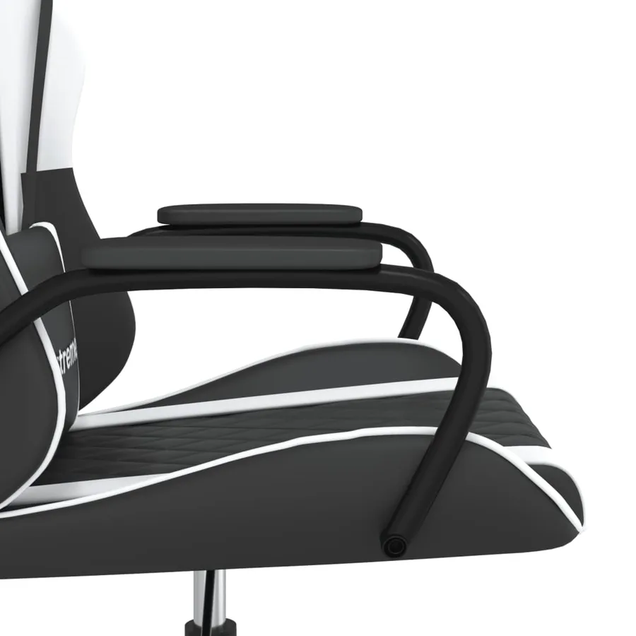 Chaise de jeu de massage Noir et blanc Similicuir - 8