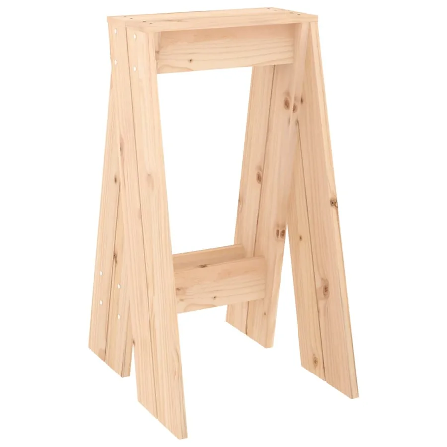 Tabourets lot de 2 40x40x75 cm bois massif de pin - 5