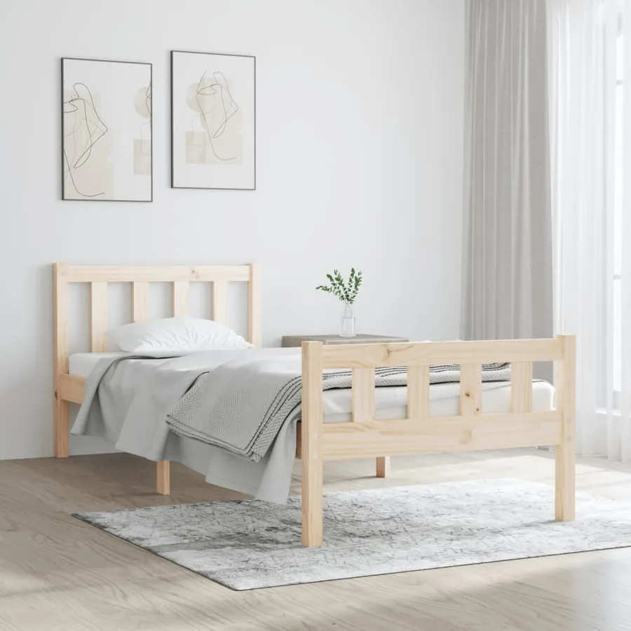 Cadre de lit sans matelas 90x190 cm bois massif
