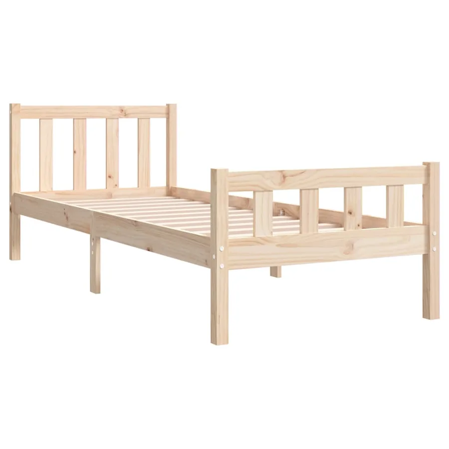 Cadre de lit sans matelas 90x190 cm bois massif - 4