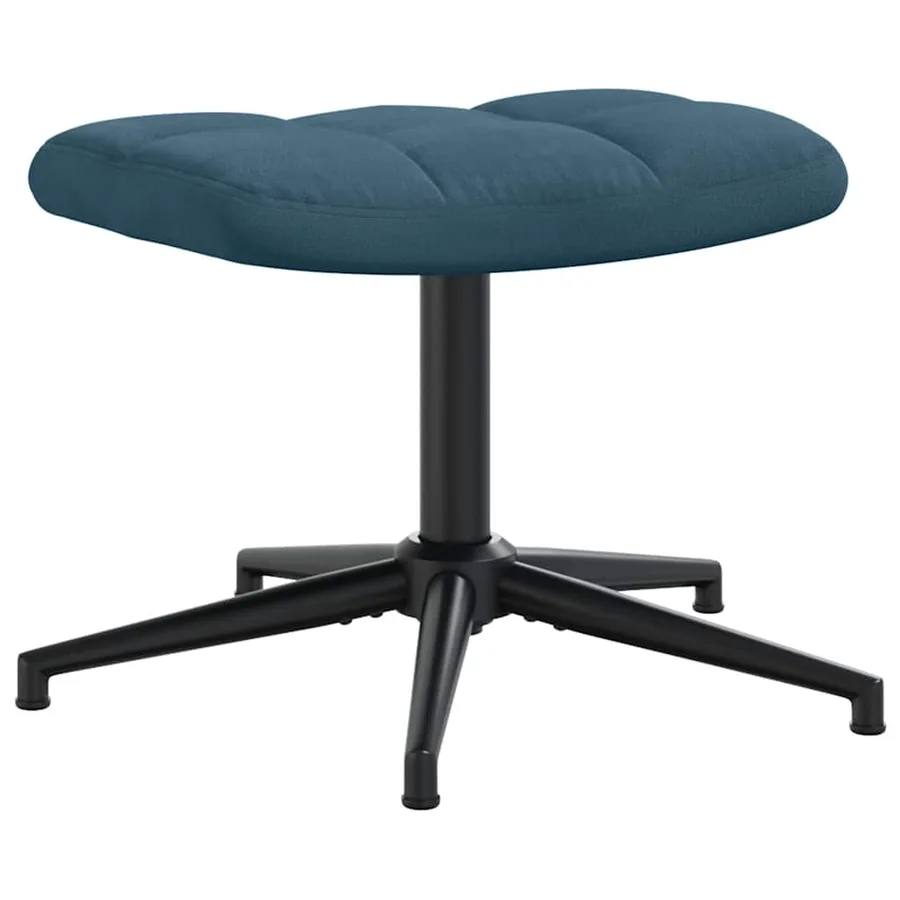 Chaise de relaxation avec tabouret Bleu Velours - 7