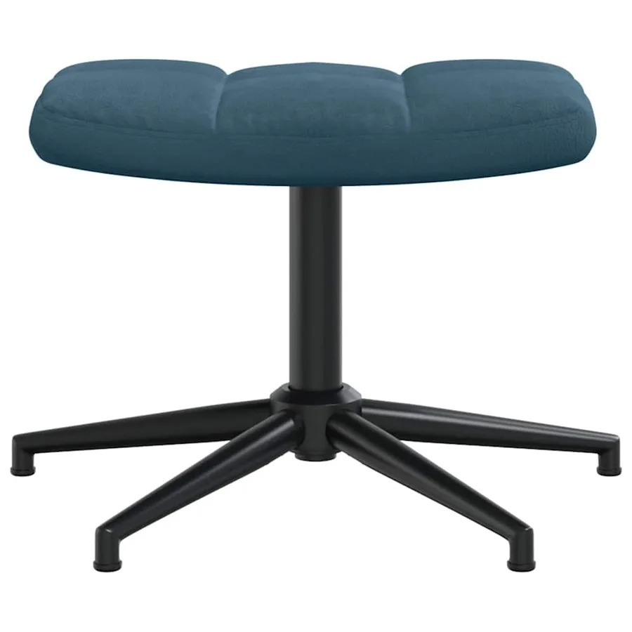 Chaise de relaxation avec tabouret Bleu Velours - 8