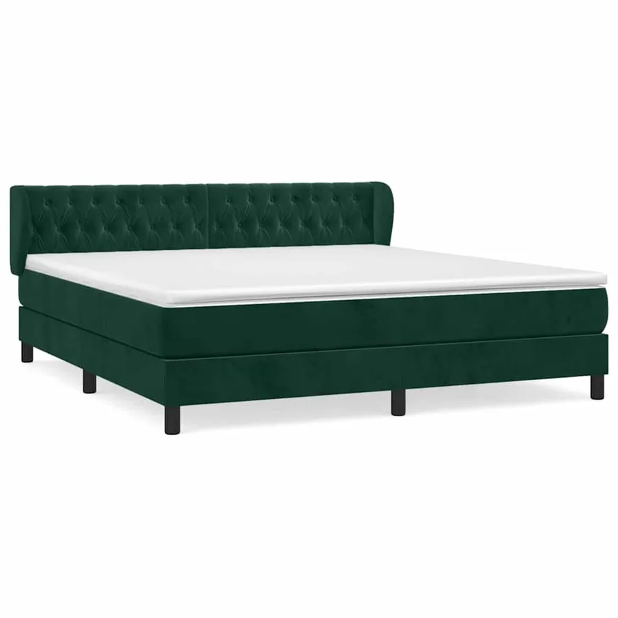 Sommier à lattes de lit et matelas Vert foncé 180x200cm Velours - 2