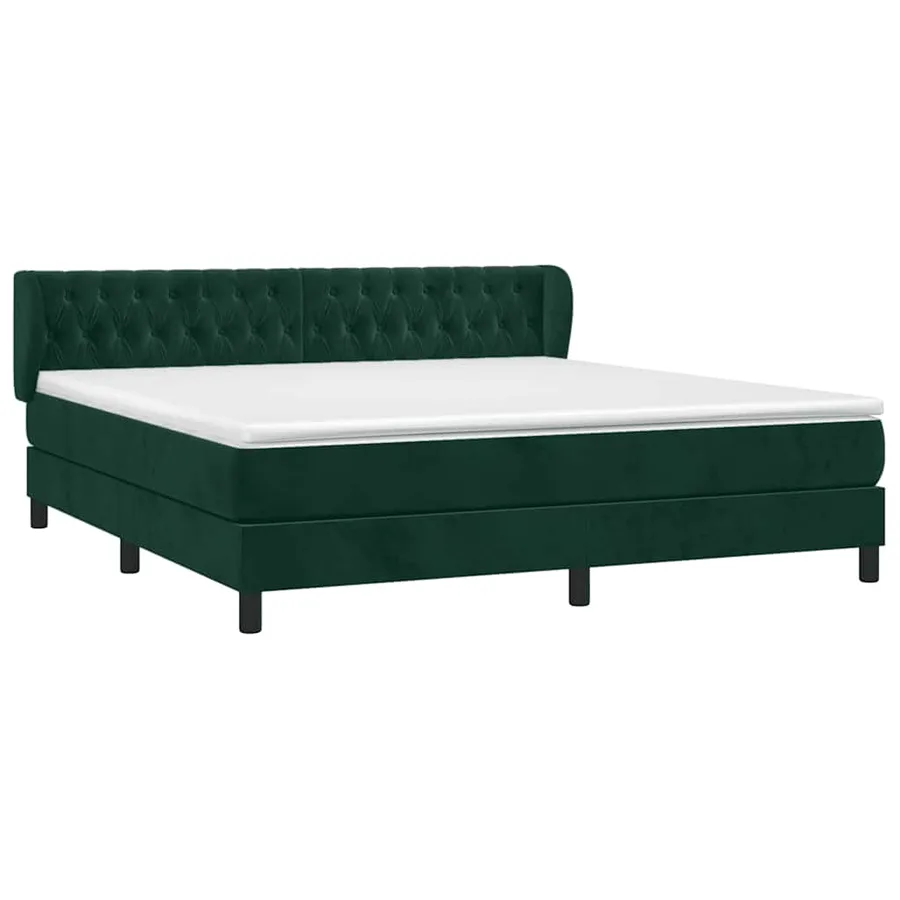 Sommier à lattes de lit et matelas Vert foncé 180x200cm Velours - 3
