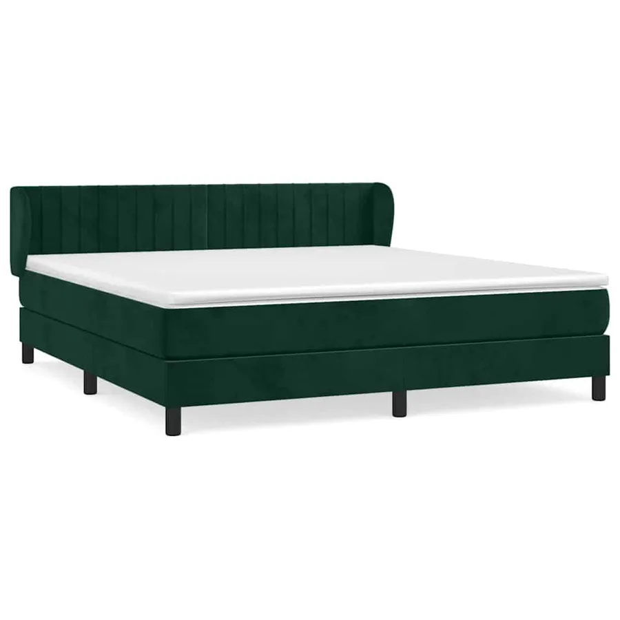 Sommier à lattes de lit et matelas Vert foncé 160x200cm Velours - 2
