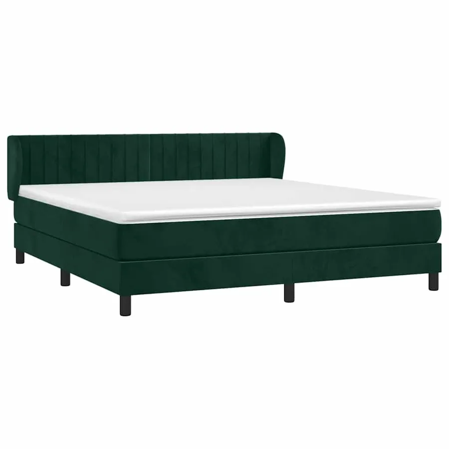 Sommier à lattes de lit et matelas Vert foncé 160x200cm Velours - 3