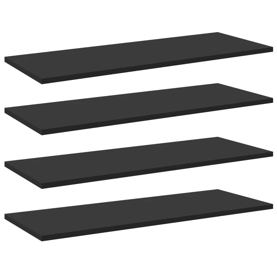 Panneaux de bibliothèque 4 pcs Noir 80x30x1,5 cm Aggloméré - 2