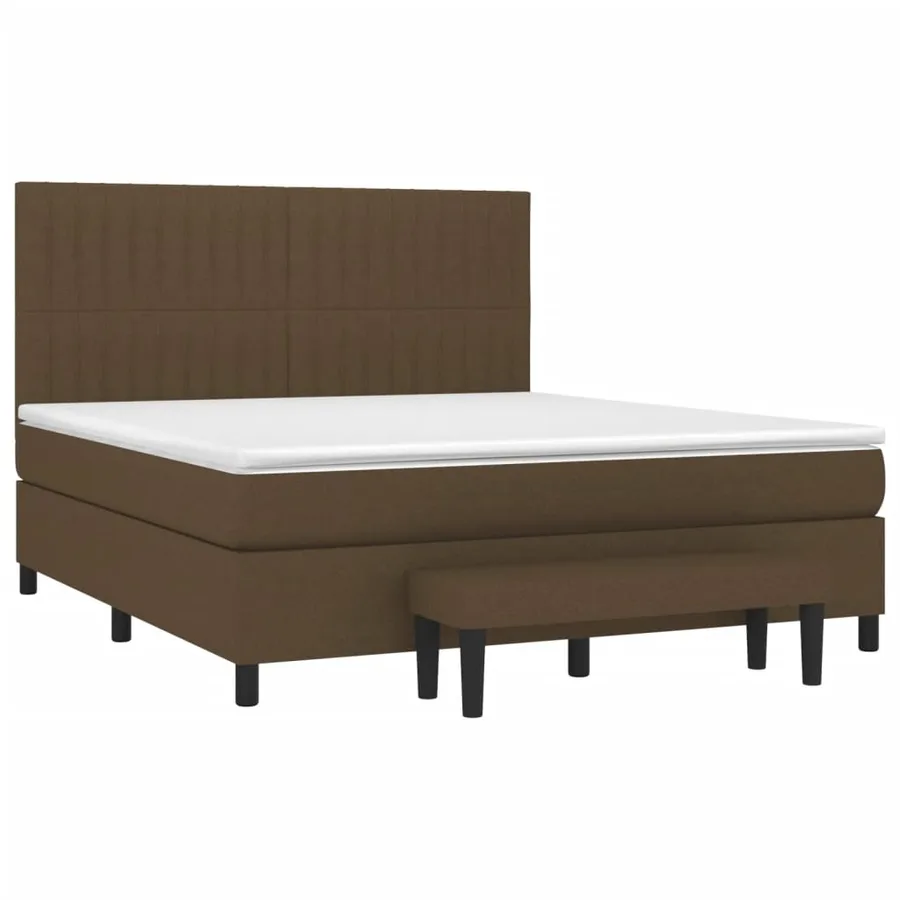 Sommier à lattes de lit avec matelas Marron foncé 160x200 cm - 3