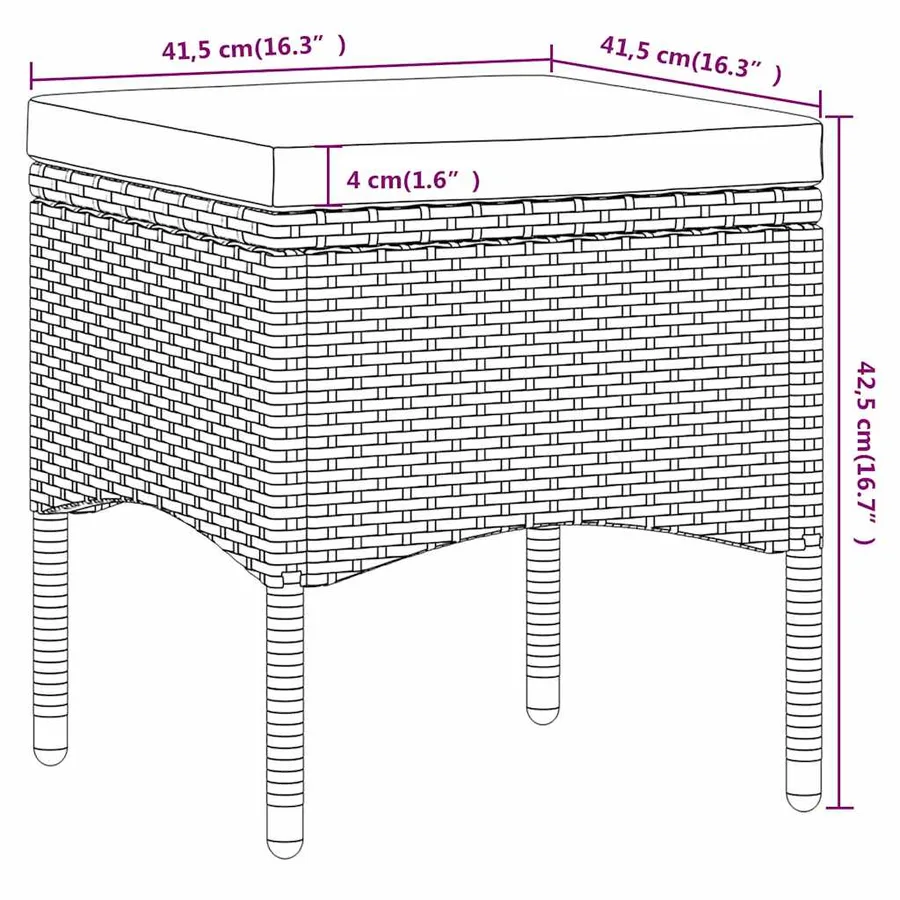 Ensemble de bistro de jardin 5 pcs poly rotin et verre trempé - 10