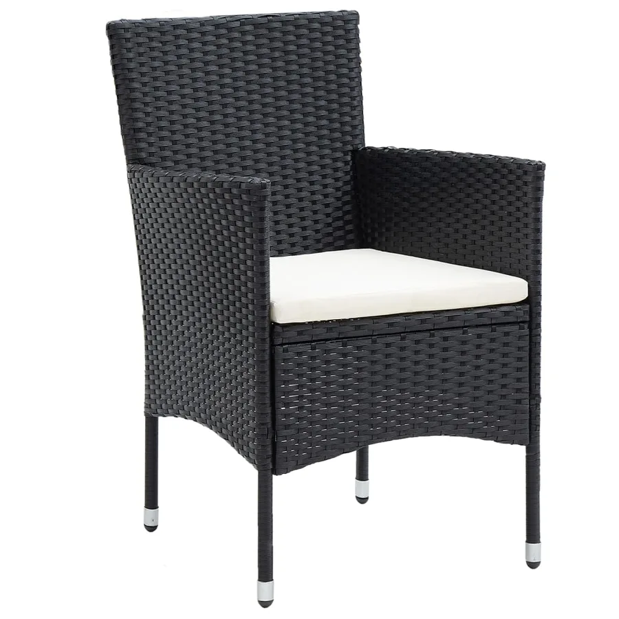 Ensemble de bistro de jardin 5 pcs poly rotin et verre trempé - 3