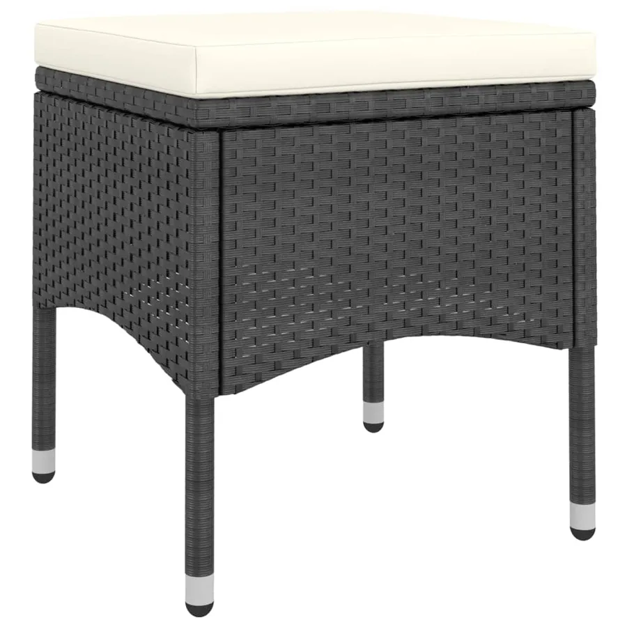 Ensemble de bistro de jardin 5 pcs poly rotin et verre trempé - 5