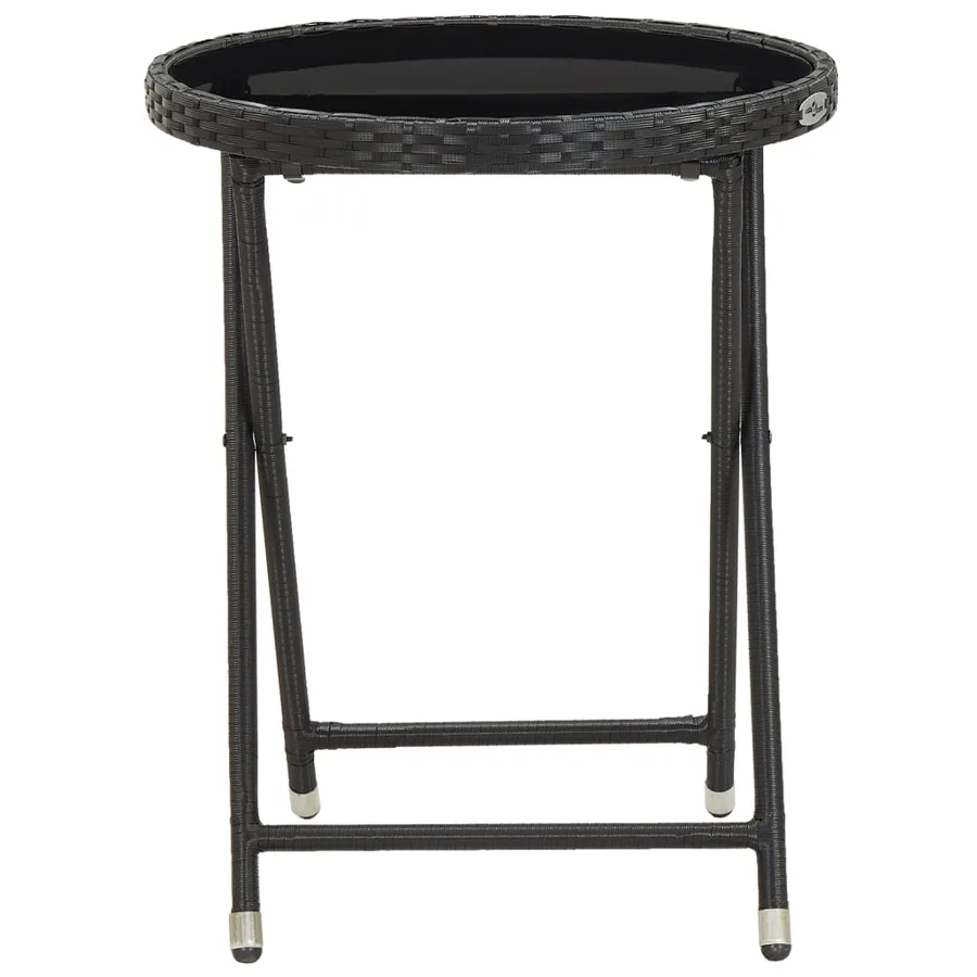 Ensemble de bistro de jardin 5 pcs poly rotin et verre trempé - 8