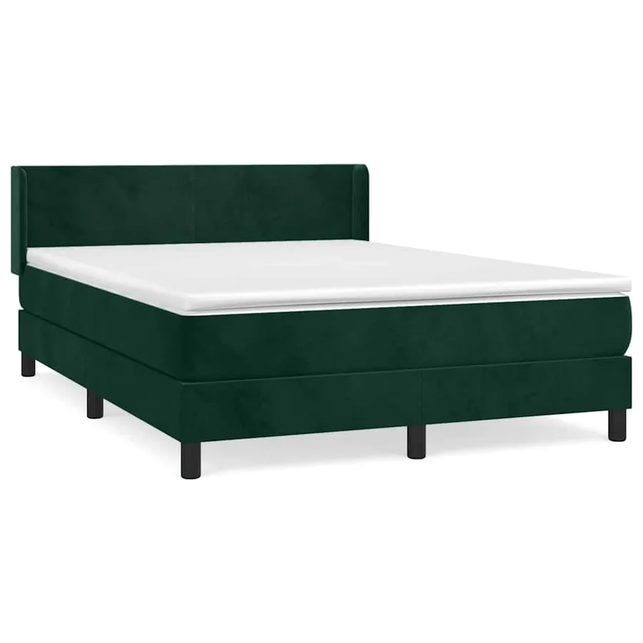 Sommier à lattes de lit et matelas Vert foncé 140x190cm Velours - 2