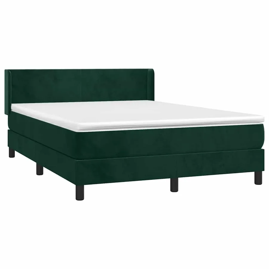 Sommier à lattes de lit et matelas Vert foncé 140x190cm Velours - 3