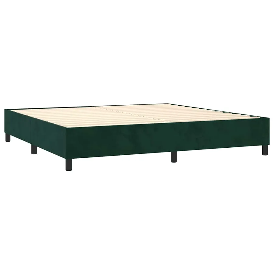 Sommier à lattes de lit matelas et LED Vert foncé 200x200 cm - 5