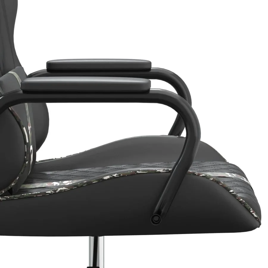 Chaise de jeu de massage camouflage et noir similicuir - 10