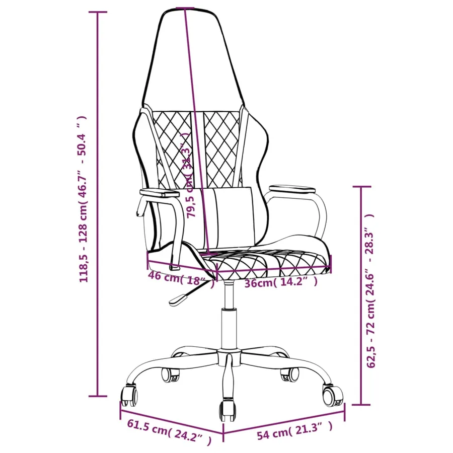 Chaise de jeu de massage camouflage et noir similicuir - 13