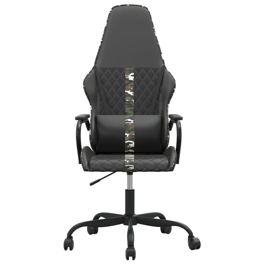 Chaise de jeu de massage camouflage et noir similicuir - 3