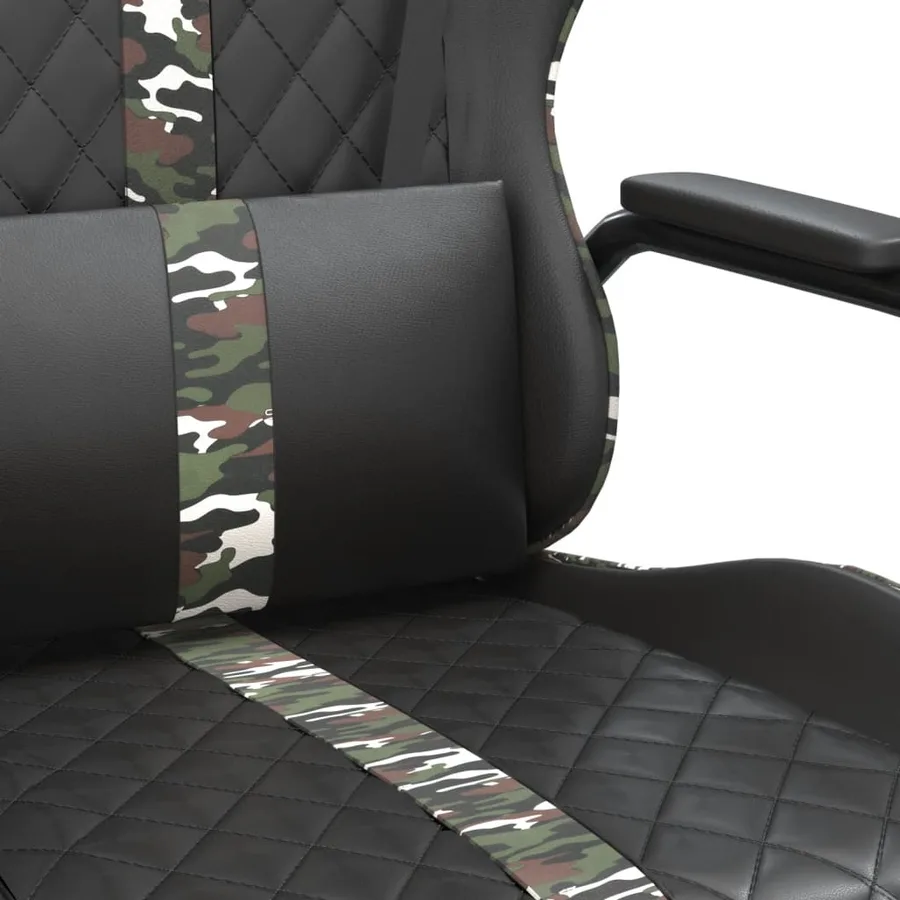 Chaise de jeu de massage camouflage et noir similicuir - 8