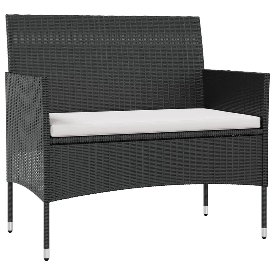 Salon de jardin 16 pcs avec coussins Résine tressée Noir - 3
