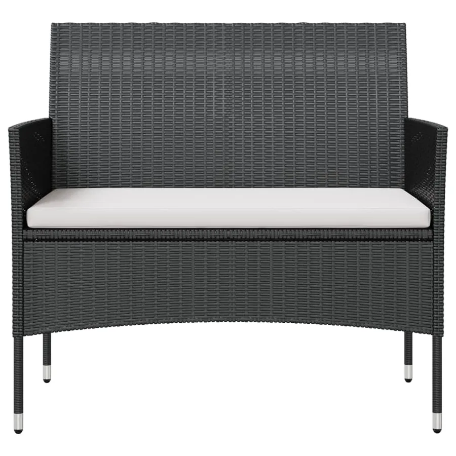 Salon de jardin 16 pcs avec coussins Résine tressée Noir - 4
