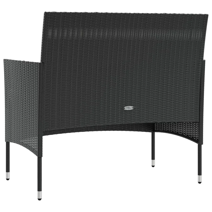 Salon de jardin 16 pcs avec coussins Résine tressée Noir - 5