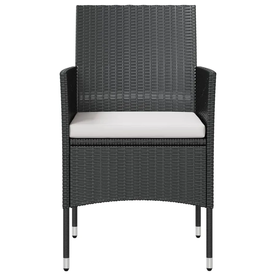 Salon de jardin 16 pcs avec coussins Résine tressée Noir - 7