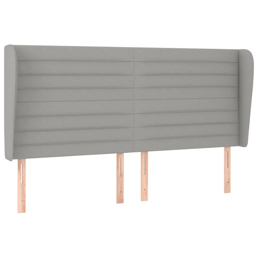 Tête de lit avec oreilles Gris clair 183x23x118/128 cm Tissu - 2