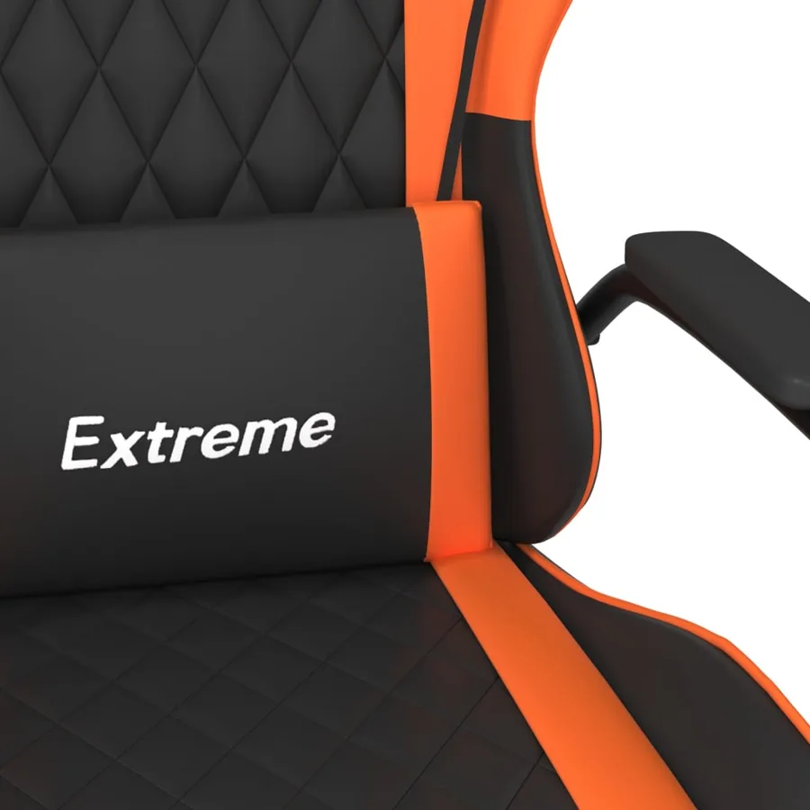 Chaise de jeu Noir et orange Similicuir - 11