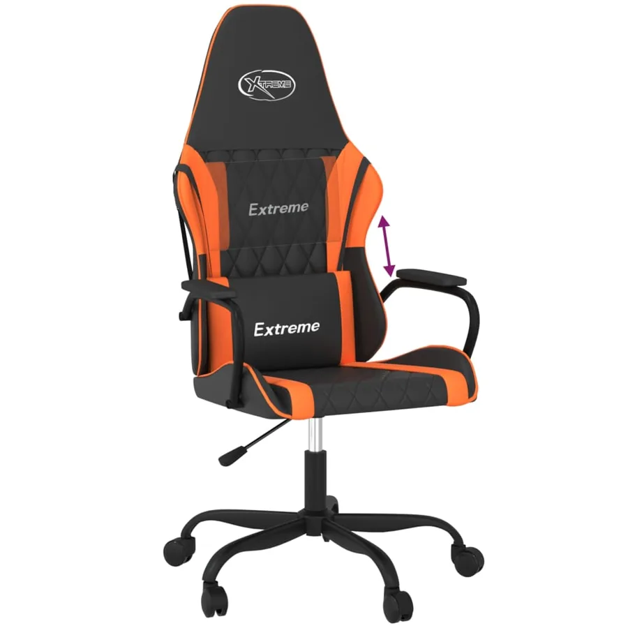Chaise de jeu Noir et orange Similicuir - 6