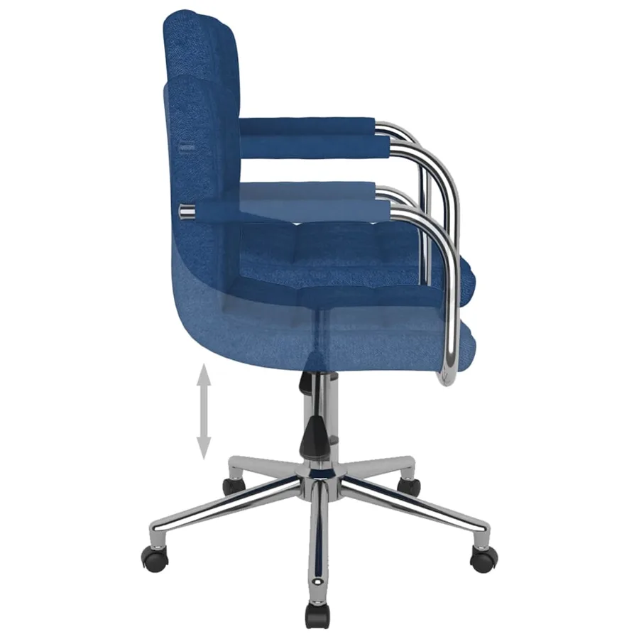 Chaise pivotante de salle à manger Bleu Tissu - 5