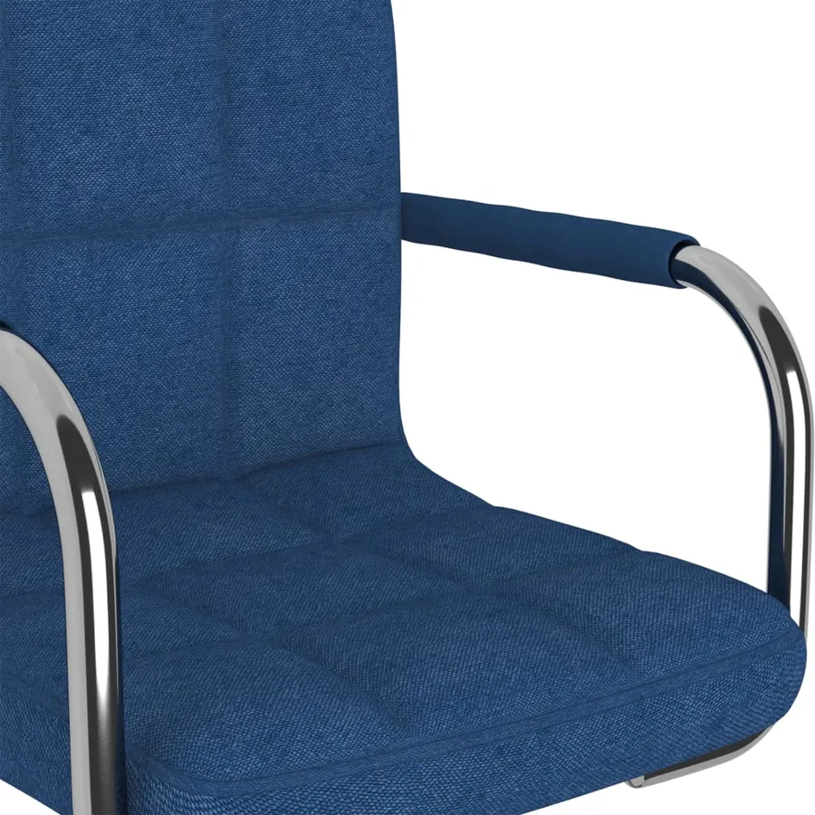 Chaise pivotante de salle à manger Bleu Tissu - 6