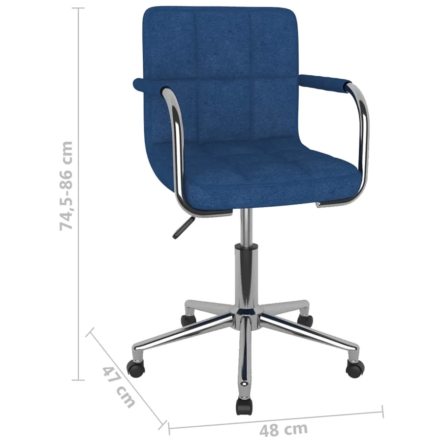 Chaise pivotante de salle à manger Bleu Tissu - 8