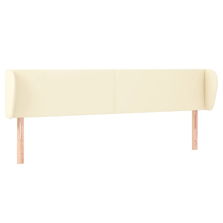 Tête de lit avec oreilles Crème 163x23x78/88 cm Similicuir - 2