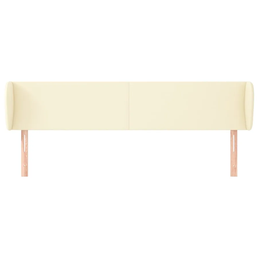 Tête de lit avec oreilles Crème 163x23x78/88 cm Similicuir - 3