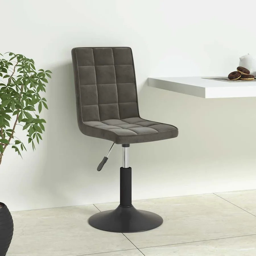 Chaises pivotantes à manger lot de 6 gris foncé velours