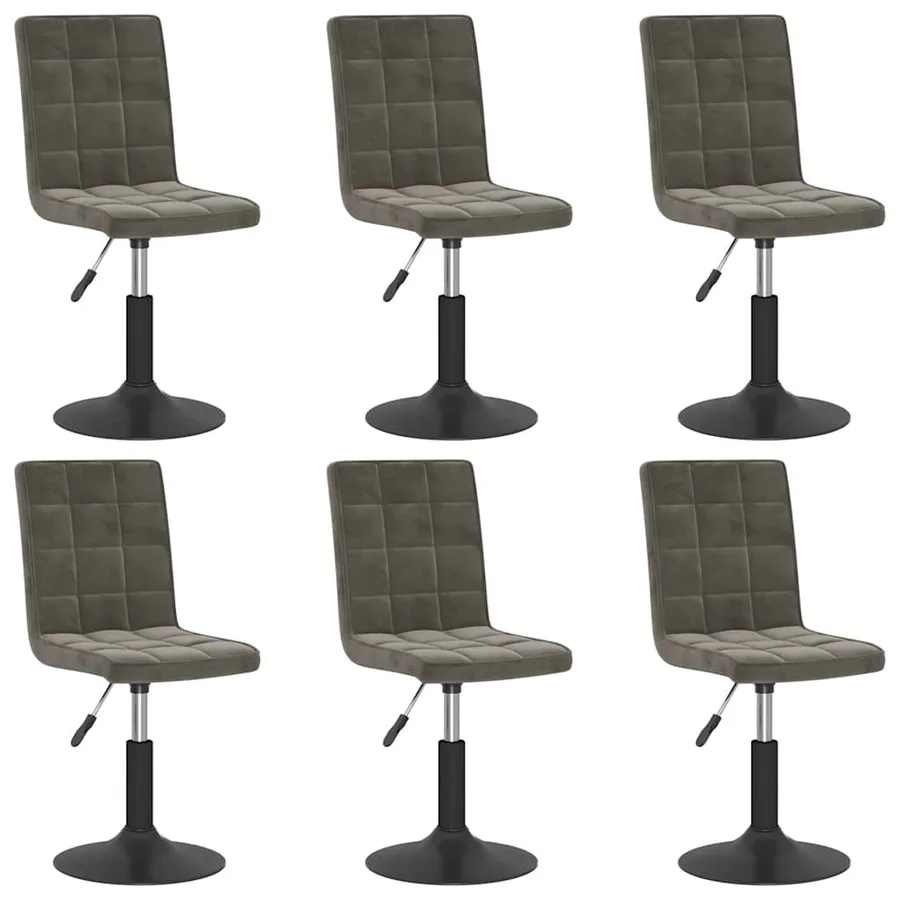 Chaises pivotantes à manger lot de 6 gris foncé velours - 2