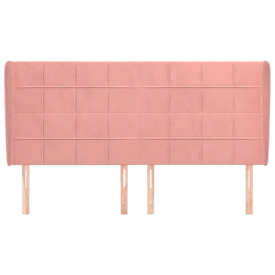 Tête de lit avec oreilles Rose 163x23x118/128 cm Velours - 3