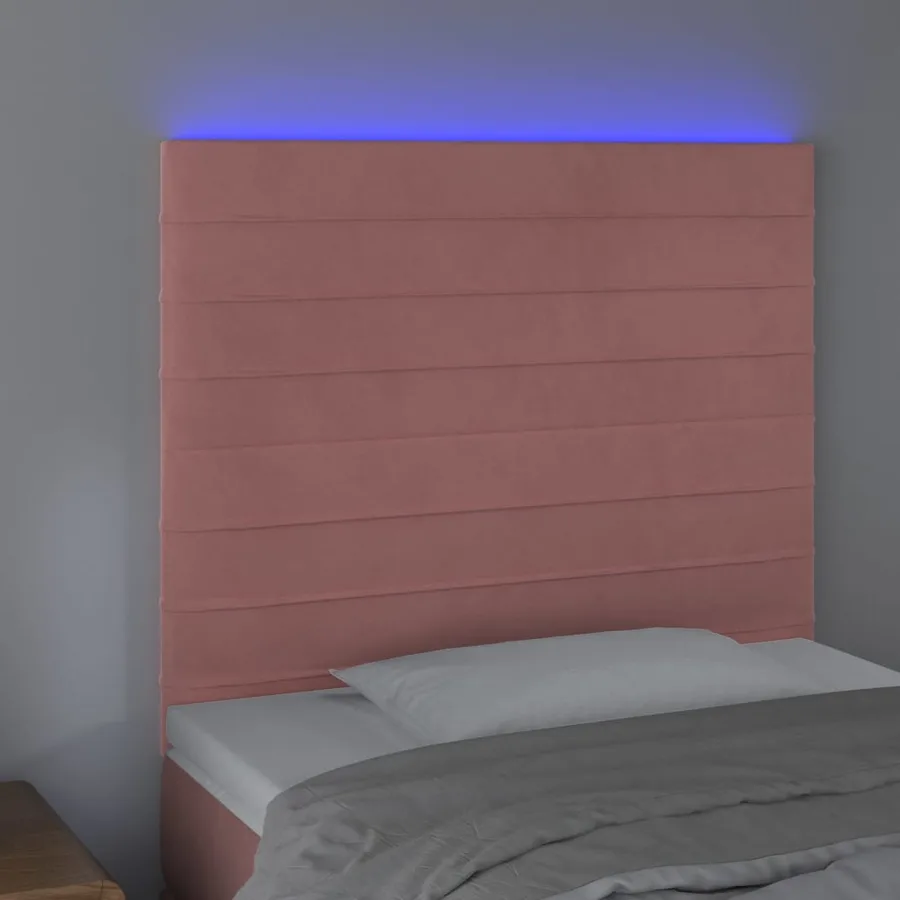 Tête de lit à LED Rose 80x5x118/128 cm Velours - 3