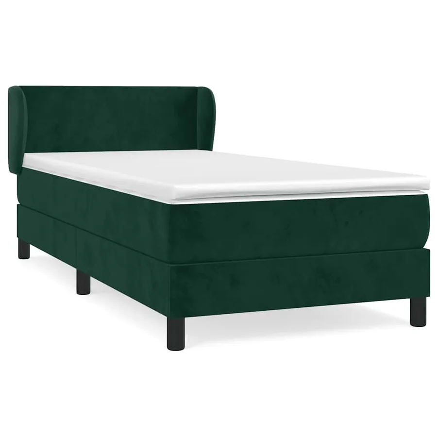 Sommier à lattes de lit avec matelas Vert foncé 90x190 cm - 2