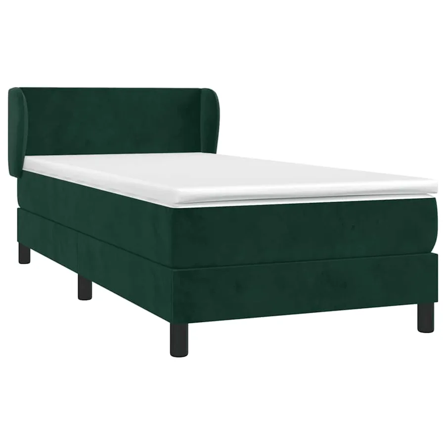 Sommier à lattes de lit avec matelas Vert foncé 90x190 cm - 3