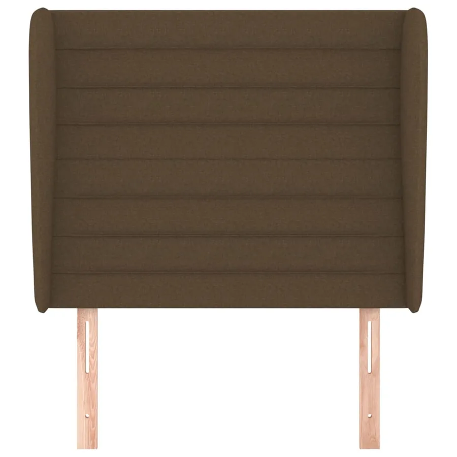 Tête de lit avec oreilles Marron foncé 93x23x118/128 cm Tissu - 3