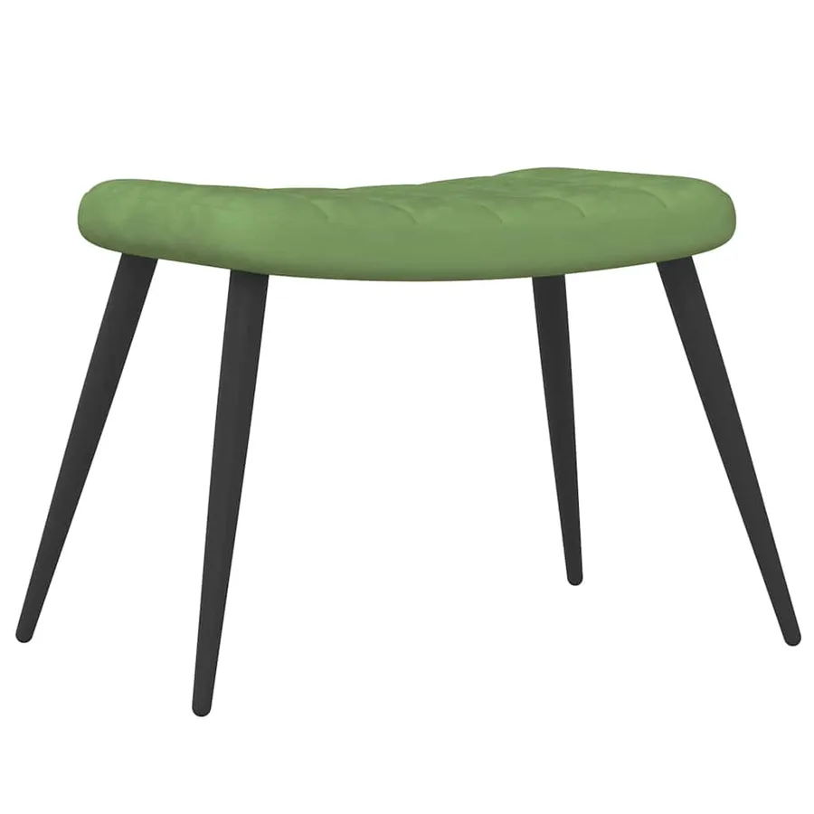 Chaise de relaxation avec tabouret Vert clair Velours - 7