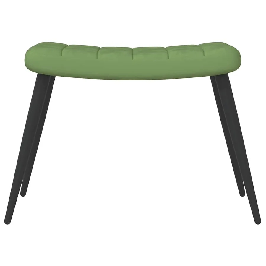Chaise de relaxation avec tabouret Vert clair Velours - 8