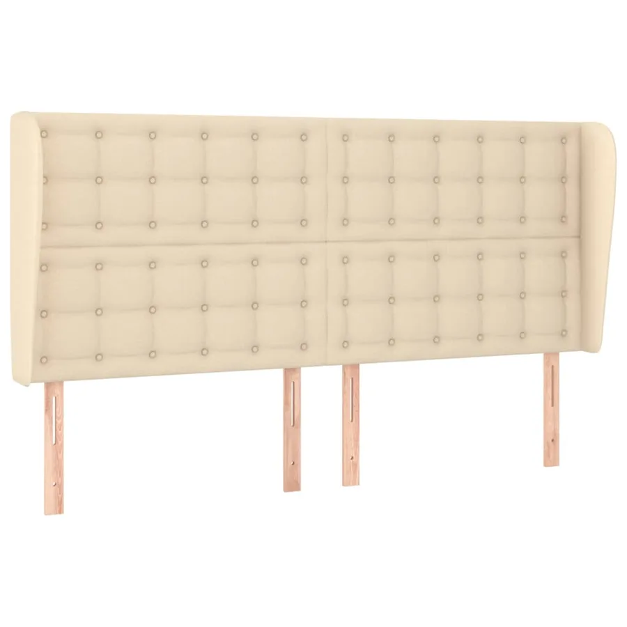 Tête de lit avec oreilles Crème 203x23x118/128 cm Tissu - 2