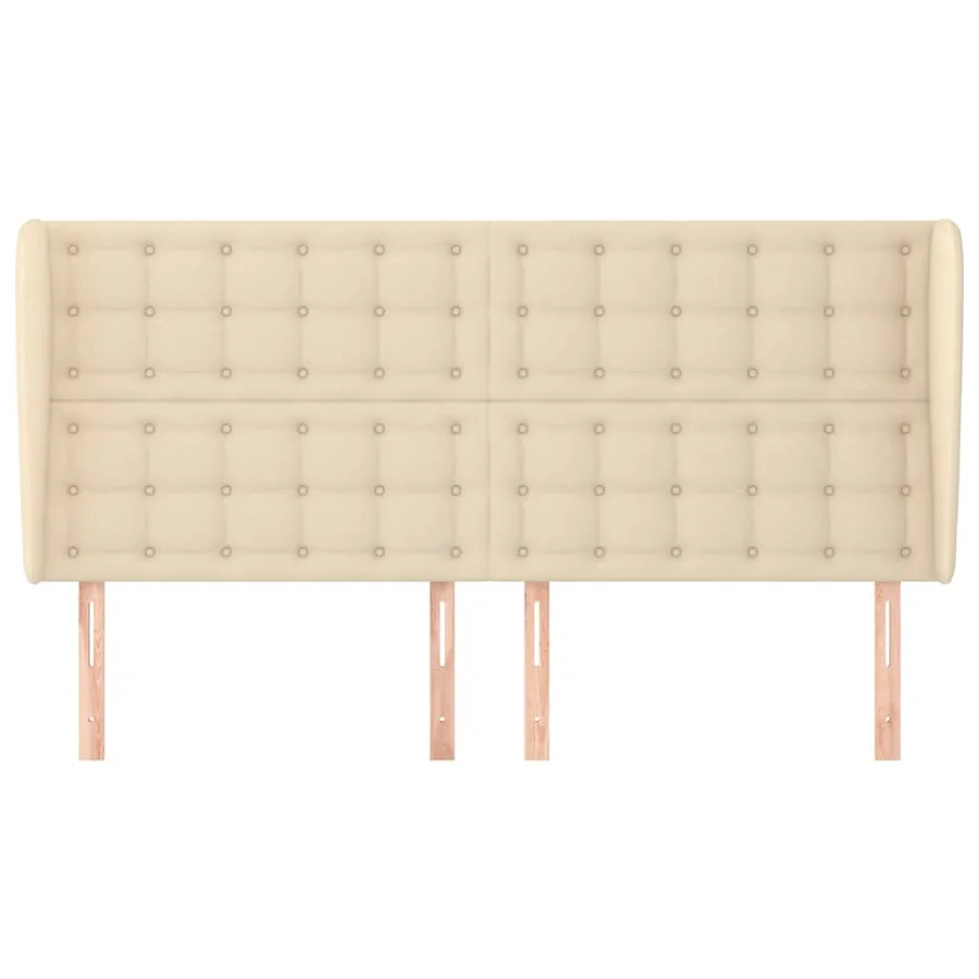 Tête de lit avec oreilles Crème 203x23x118/128 cm Tissu - 3